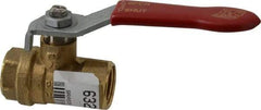 Value Collection - 3/8" Pipe, Full Port, Brass UL Listed Ball Valve - 1 Piece, Inline - One Way Flow, FNPT x FNPT Ends, Lever Handle, 600 WOG, 150 WSP - Industrial Tool & Supply