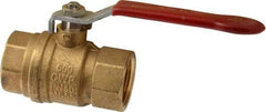 Value Collection - 1" Pipe, Full Port, Brass UL Listed Ball Valve - 1 Piece, Inline - One Way Flow, FNPT x FNPT Ends, Lever Handle, 600 WOG, 150 WSP - Industrial Tool & Supply