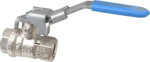 Value Collection - 1/4" Pipe, Full Port, Brass UL Listed Ball Valve - 1 Piece, Inline - One Way Flow, FNPT x FNPT Ends, Locking Lever Handle, 600 WOG - Industrial Tool & Supply