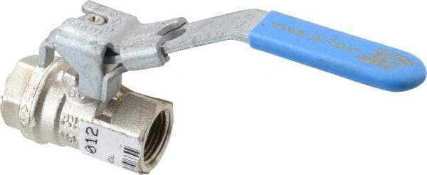 Value Collection - 3/8" Pipe, Full Port, Brass UL Listed Ball Valve - 1 Piece, Inline - One Way Flow, FNPT x FNPT Ends, Locking Lever Handle, 600 WOG - Industrial Tool & Supply