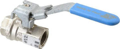 Value Collection - 3/8" Pipe, Full Port, Brass UL Listed Ball Valve - 1 Piece, Inline - One Way Flow, FNPT x FNPT Ends, Locking Lever Handle, 600 WOG - Industrial Tool & Supply