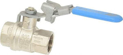 Value Collection - 3/4" Pipe, Full Port, Brass UL Listed Ball Valve - 1 Piece, Inline - One Way Flow, FNPT x FNPT Ends, Locking Lever Handle, 600 WOG - Industrial Tool & Supply
