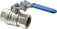 Value Collection - 1" Pipe, Full Port, Brass UL Listed Ball Valve - 1 Piece, Inline - One Way Flow, FNPT x FNPT Ends, Locking Lever Handle, 600 WOG - Industrial Tool & Supply
