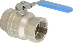 Value Collection - 2" Pipe, Full Port, Brass UL Listed Ball Valve - 1 Piece, Inline - One Way Flow, FNPT x FNPT Ends, Locking Lever Handle, 600 WOG - Industrial Tool & Supply