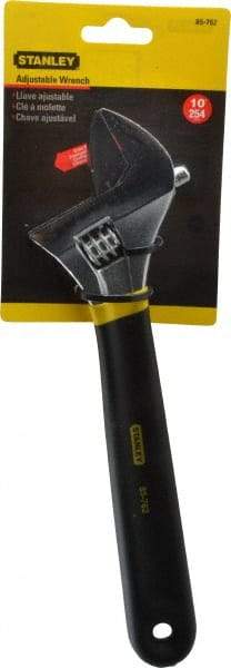 Stanley - 1-3/8" Jaw Capacity, 10" Standard Adjustable Wrench - Steel, Chrome Finish, 10-1/4" OAL - Industrial Tool & Supply