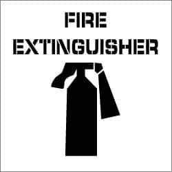 NMC - Fire Extinguisher Stencil - 0.06 Inch Thick, Polyethylene, English - Industrial Tool & Supply