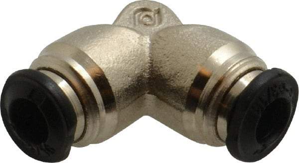 Alpha Technologies - 5mm Outside Diam, Nickel Plated Brass Push-to-Connect Tube Union Elbow - 250 Max psi, Tube to Tube Connection, Buna O-Ring - Industrial Tool & Supply