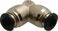 Alpha Technologies - 5mm Outside Diam, Nickel Plated Brass Push-to-Connect Tube Union Elbow - 250 Max psi, Tube to Tube Connection, Buna O-Ring - Industrial Tool & Supply