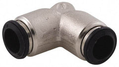 Alpha Technologies - 3mm Outside Diam, Nickel Plated Brass Push-to-Connect Tube Union Elbow - 250 Max psi, Tube to Tube Connection, Buna O-Ring - Industrial Tool & Supply