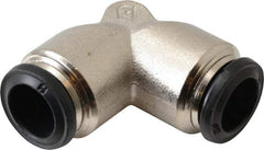 Alpha Technologies - 12mm Outside Diam, Nickel Plated Brass Push-to-Connect Tube Union Elbow - 250 Max psi, Tube to Tube Connection, Buna O-Ring - Industrial Tool & Supply