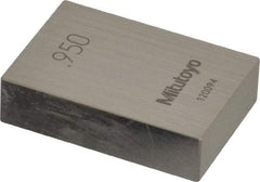 Mitutoyo - 0.95" Rectangular Steel Gage Block - Accuracy Grade 0, Includes Certificate of Inspection - Industrial Tool & Supply