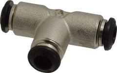 Alpha Technologies - 6mm Outside Diam, Nickel Plated Brass Push-to-Connect Tube Union Tee - 250 Max psi, Tube to Tube Connection, Buna O-Ring - Industrial Tool & Supply