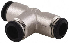 Alpha Technologies - 14mm Outside Diam, Nickel Plated Brass Push-to-Connect Tube Union Tee - 250 Max psi, Tube to Tube Connection, Buna O-Ring - Industrial Tool & Supply