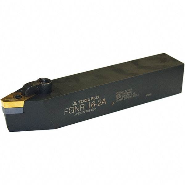 Tool-Flo - FGNR, Right Hand, Indexable Grooving Tool Holder - PGN 6A Insert Compatibility, 1" Shank Height, 1" Shank Width, 6" OAL - Industrial Tool & Supply