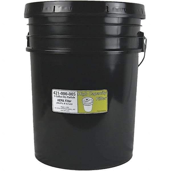 Atrix - High Capacity HEPA Filter Bucket - 5 Gal filter, HEPA (99.97% efficient @ .3 micron) - Industrial Tool & Supply