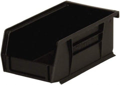 Akro-Mils - 10 Lb. Load Capacity, 7-3/8" Deep, Black Polymer Hopper Stacking Bin - 3" High x 4-1/8" Wide x 7-3/8" Long - Industrial Tool & Supply