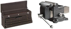 Kennedy - 1 Compartment 8 Drawer Tool Chest - 26-3/4" Wide x 8-1/2" Deep x 13-5/8" High, Steel, Brown - Industrial Tool & Supply