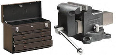 Kennedy - 1 Compartment 7 Drawer Tool Chest - 20-1/8" Wide x 8-1/2" Deep x 13-5/8" High, Steel, Brown - Industrial Tool & Supply