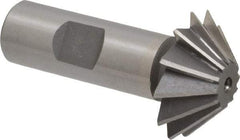 Value Collection - 1-1/2" Diam x 1/2" Width of Cut, 45° Included Angle, Shank Connection, Cobalt Single Angle Cutter - 3/4" Shank Diam, 2-3/4" Overall Length, Right Hand Cut, Uncoated - Industrial Tool & Supply