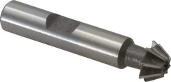 Value Collection - 1/2" Diam x 7/32" Width of Cut, 60° Included Angle, Shank Connection, Cobalt Single Angle Cutter - 3/8" Shank Diam, 2-1/8" Overall Length, Right Hand Cut, Uncoated - Industrial Tool & Supply