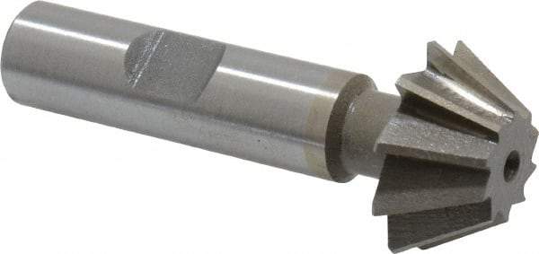 Value Collection - 1" Diam x 7/16" Width of Cut, 60° Included Angle, Shank Connection, Cobalt Single Angle Cutter - 1/2" Shank Diam, 2-1/2" Overall Length, Right Hand Cut, Uncoated - Industrial Tool & Supply
