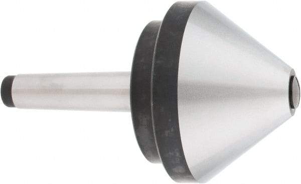 Interstate - MT3 Taper Shank, 4" Head Diam 660 Lb Capacity Live Center - 500 Max RPM, 2.76" Head Length, 4" Point Diam, 600 Lb Max Workpc, 6-1/2" OAL, Bull Nose Point - Industrial Tool & Supply