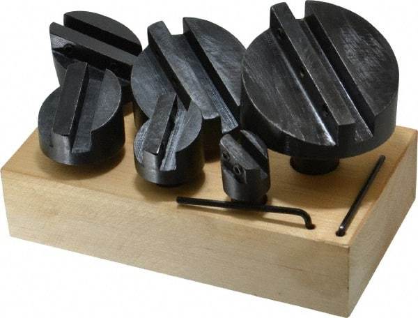 Interstate - 6 Piece, 1/2 and 3/4" Shank Diam, 3/4" to 2-1/2" Max Head Diam, Straight Shank, Fly Cutter Set - 1 Bit Per Cutter, Multiple Head Diams - Industrial Tool & Supply