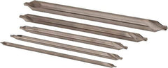 Interstate - 5 Piece, #1 to 5, Plain Edge, High Speed Steel Combo Drill & Countersink Set - 60° Incl Angle, 5 to 4" OAL, Double End - Industrial Tool & Supply