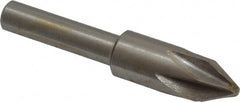 Interstate - 3/8" Head Diam, 1/4" Shank Diam, 6 Flute 60° Cobalt Countersink - Industrial Tool & Supply