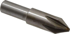 Interstate - 5/8" Head Diam, 1/2" Shank Diam, 6 Flute 60° Cobalt Countersink - Bright Finish, 2-3/4" OAL, Single End, Straight Shank, Right Hand Cut - Industrial Tool & Supply