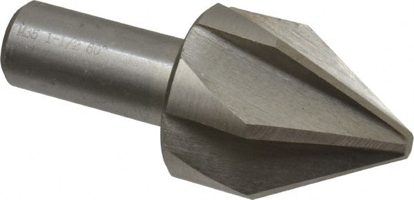 Interstate - 1-1/2" Head Diam, 3/4" Shank Diam, 6 Flute 60° Cobalt Countersink - Industrial Tool & Supply
