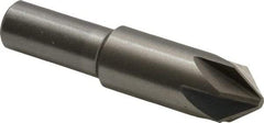 Interstate - 5/8" Head Diam, 1/2" Shank Diam, 6 Flute 82° Cobalt Countersink - Bright Finish, 2-3/4" OAL, Single End, Straight Shank, Right Hand Cut - Industrial Tool & Supply