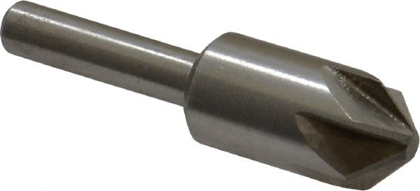 Interstate - 1/2" Head Diam, 1/4" Shank Diam, 6 Flute 90° Cobalt Countersink - Industrial Tool & Supply