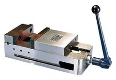 Interstate - 6" Jaw Width, 5-1/2" Jaw Opening Capacity, Horizontal Stationary Machine Vise - Manual Operation, 6,600 Lb Capacity, 1 Station, 17" Long x 4.8" High x 1-3/4" Deep, 1-3/4" Jaw Height, Ductile Iron - Industrial Tool & Supply