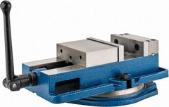 Interstate - 6" Jaw Width, 7-1/2" Jaw Opening Capacity, Horizontal Swivel Machine Vise - Manual Operation, 6,600 Lb Capacity, 1 Station, 16-3/4" Long x 4-3/8" High x 1-1/2" Deep, 1-1/2" Jaw Height - Industrial Tool & Supply