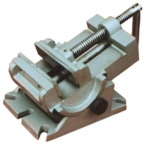 Interstate - 4-1/4" Jaw Opening Capacity x 1-1/2" Throat Depth, Horizontal Drill Press Vise - 4-1/2" Wide x 1-1/2" High Jaw, Stationary Base, Standard Speed, 7-1/2" OAL x 4.33" Overall Height - Industrial Tool & Supply