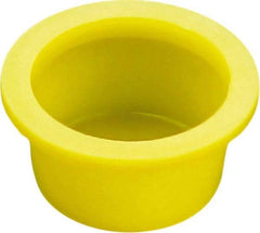 Caplugs - 2.623" ID, Round Head, Tapered Cap/Plug with Flange - 3.44" OD, 1-1/8" Long, Low-Density Polyethylene, Yellow - Industrial Tool & Supply