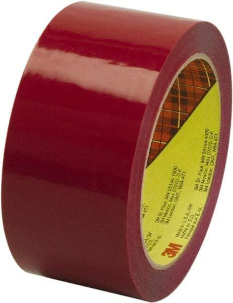 3M - 2" x 55 Yd Red Rubber Adhesive Sealing Tape - Polypropylene Film Backing, 2.5 mil Thick, 60 Lb Tensile Strength, Series 373 - Industrial Tool & Supply