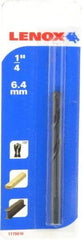Lenox - 1/4" Pin Diam, 3-1/4" Long High Speed Steel Pilot Drill - 1-1/4 to 6" Tool Diam Compatibility, Compatible with Hole Cutters - Industrial Tool & Supply