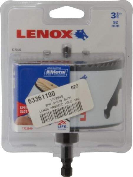 Lenox - 3-5/8" Diam, 1-9/16" Cutting Depth, Hole Saw - Bi-Metal Saw, Toothed Edge - Industrial Tool & Supply
