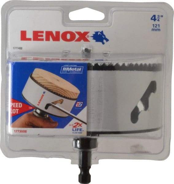 Lenox - 4-3/4" Diam, 1-9/16" Cutting Depth, Hole Saw - Bi-Metal Saw, Toothed Edge - Industrial Tool & Supply