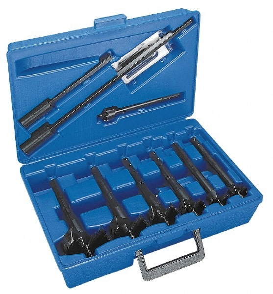 Lenox - 1-1/8 to 2-9/16", Bright Finish, Carbon Steel Auger Drill Bit Set - Industrial Tool & Supply