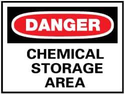 NMC - "Danger - Chemical Storage Area", 10" Long x 14" Wide, Fiberglass Safety Sign - Rectangle, 0.095" Thick, Use for Hazardous Materials - Industrial Tool & Supply