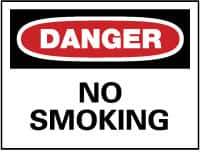 NMC - "Danger - No Smoking", 10" Long x 14" Wide, Fiberglass Safety Sign - Rectangle, 0.095" Thick, Use for Accident Prevention - Industrial Tool & Supply