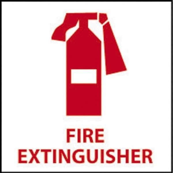 NMC - Fire Extinguisher, Plastic Fire Sign - 7" Wide x 7" High - Industrial Tool & Supply