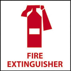 NMC - Fire Extinguisher, Plastic Fire Sign - 7" Wide x 7" High - Industrial Tool & Supply