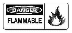 NMC - Danger - Flammable, Plastic Fire Sign - 17" Wide x 7" High - Industrial Tool & Supply
