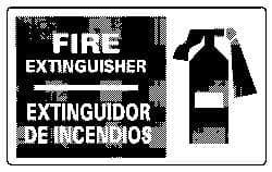 NMC - Fire Extinguisher, Pressure Sensitive Vinyl Fire Sign - 18" Wide x 10" High, English/Spanish - Industrial Tool & Supply