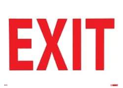 NMC - Exit, Plastic Exit Sign - 14" Wide x 10" High - Industrial Tool & Supply