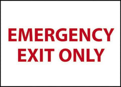 NMC - Emergency Exit Only, Plastic Exit Sign - 14" Wide x 10" High - Industrial Tool & Supply